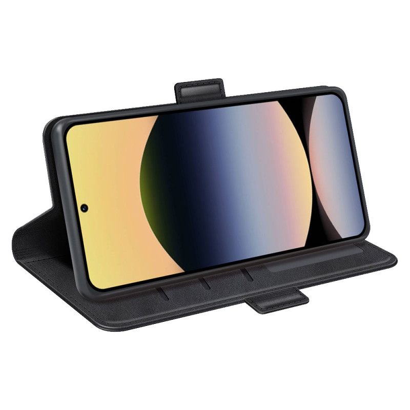 Leren Hoesje Voor Xiaomi Redmi Note 14s Dubbele Magnetische Sluiting