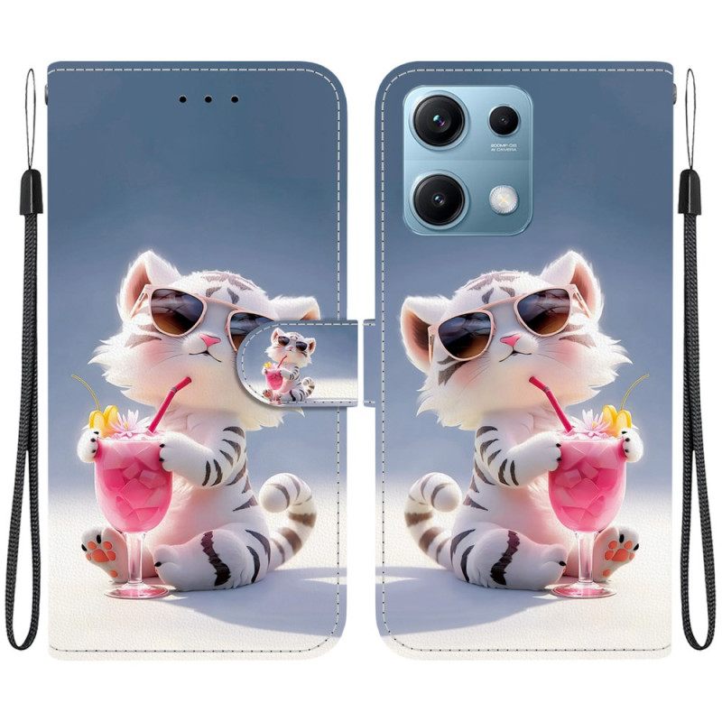 Leren Hoesje Voor Xiaomi Redmi Note 14s Tijgerprint