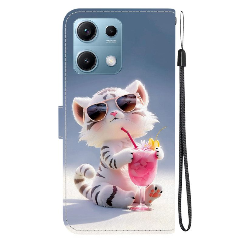 Leren Hoesje Voor Xiaomi Redmi Note 14s Tijgerprint