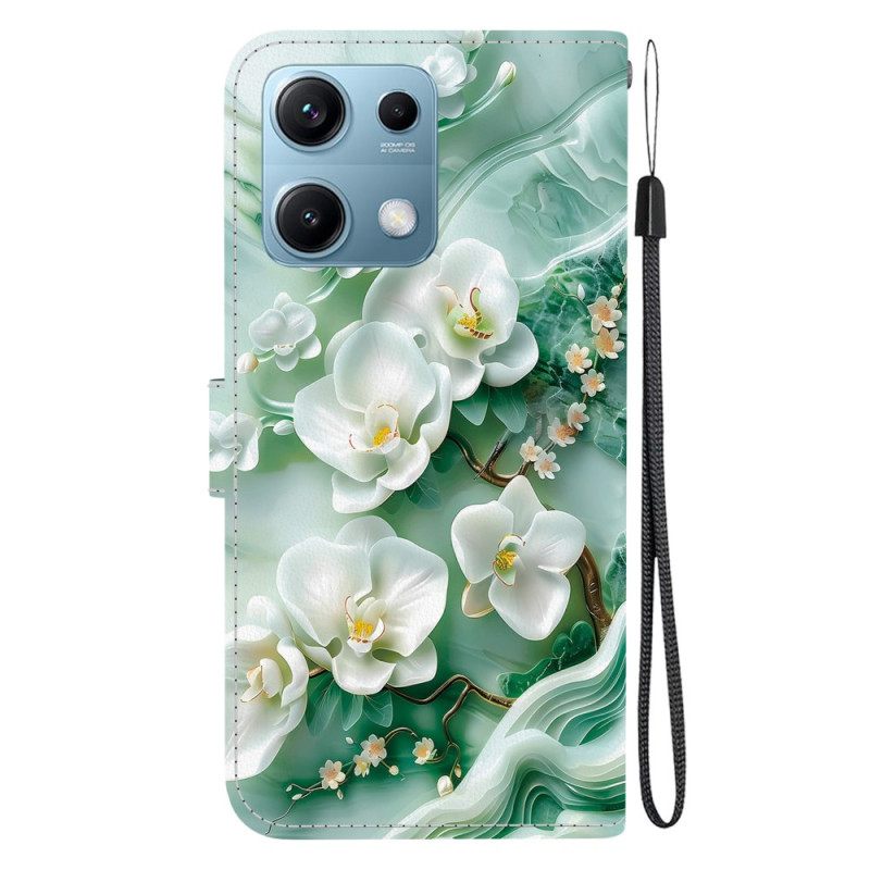 Leren Hoesje Xiaomi Redmi Note 14s Jadebloem