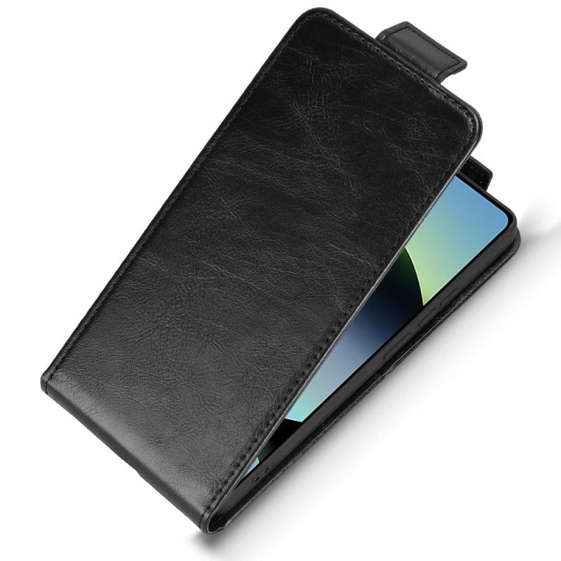 Leren Hoesje Xiaomi Redmi Note 14s Ontwerp Met Verticale Klep Bescherming Hoesje