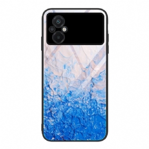 Hoesje voor Poco M5 Marmeren Kleuren Gehard Glas
