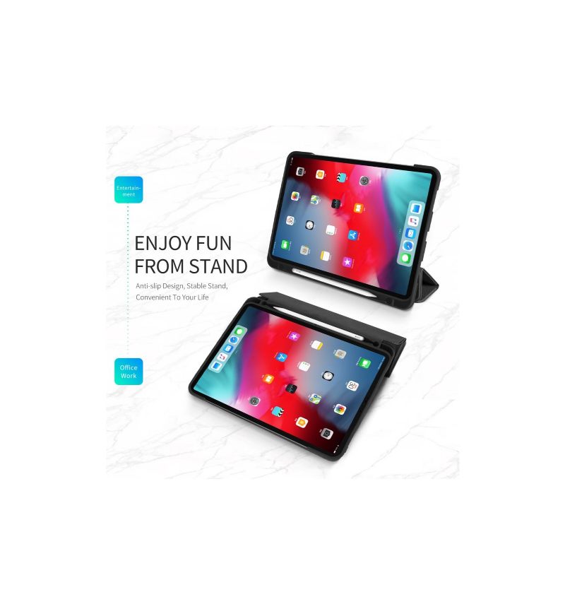iPad Pro 11" 2018 - Premium Hoesje Met Canvaseffect - Zwart