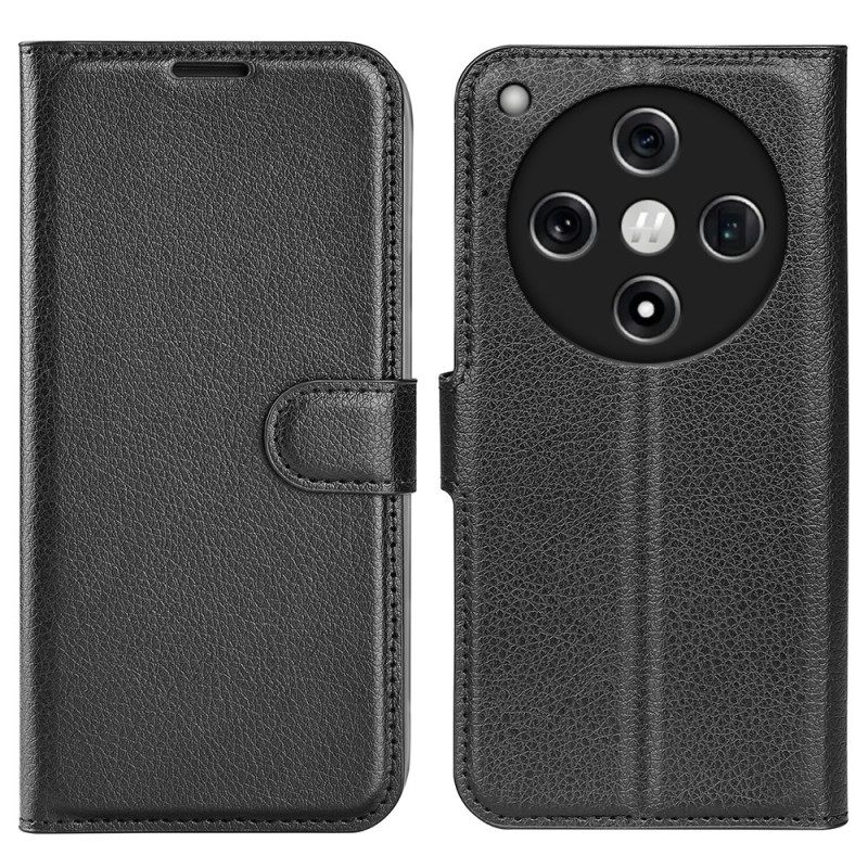 Bescherming Hoesje Oppo Find X8 Klassiek Lycheekleurig Leer