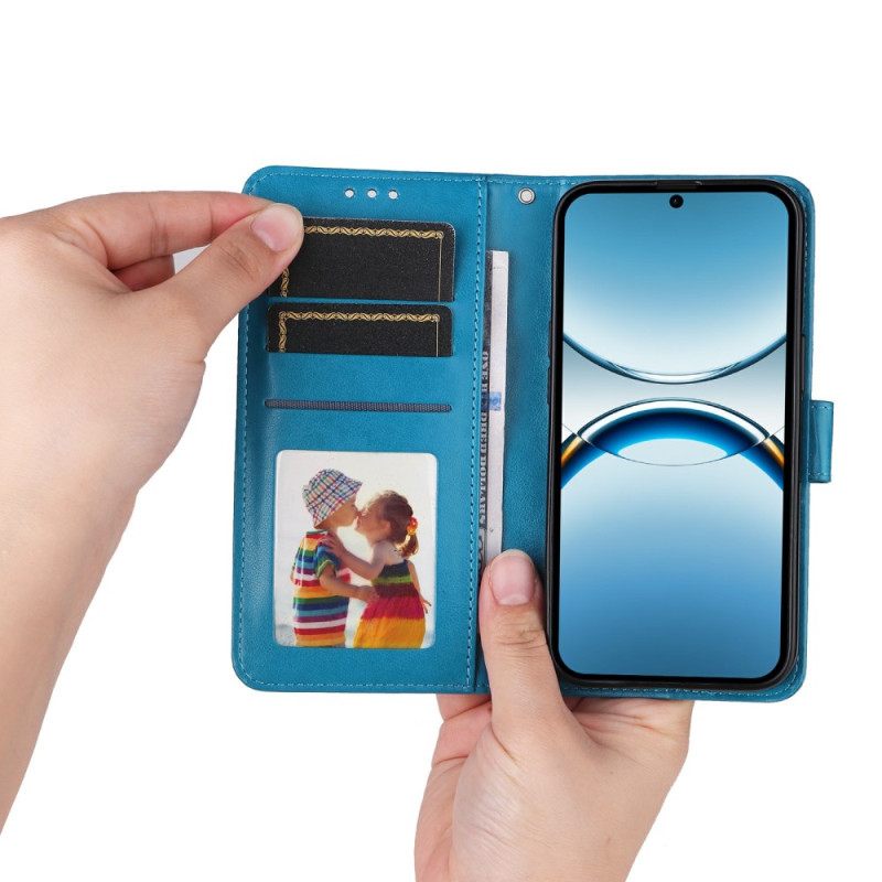 Flip Case Leren Oppo Find X8 Zonnebloempatroon