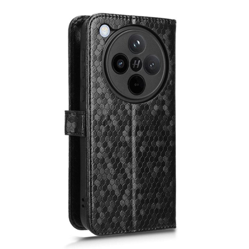 Leren Hoesje Oppo Find X8 Glanzende Band Met Stippen Bescherming Hoesje