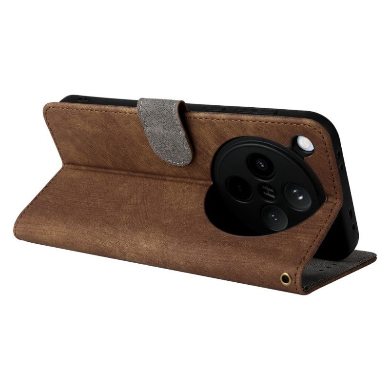 Leren Hoesje Voor Oppo Find X8 Suède-effect Rfid-bescherming