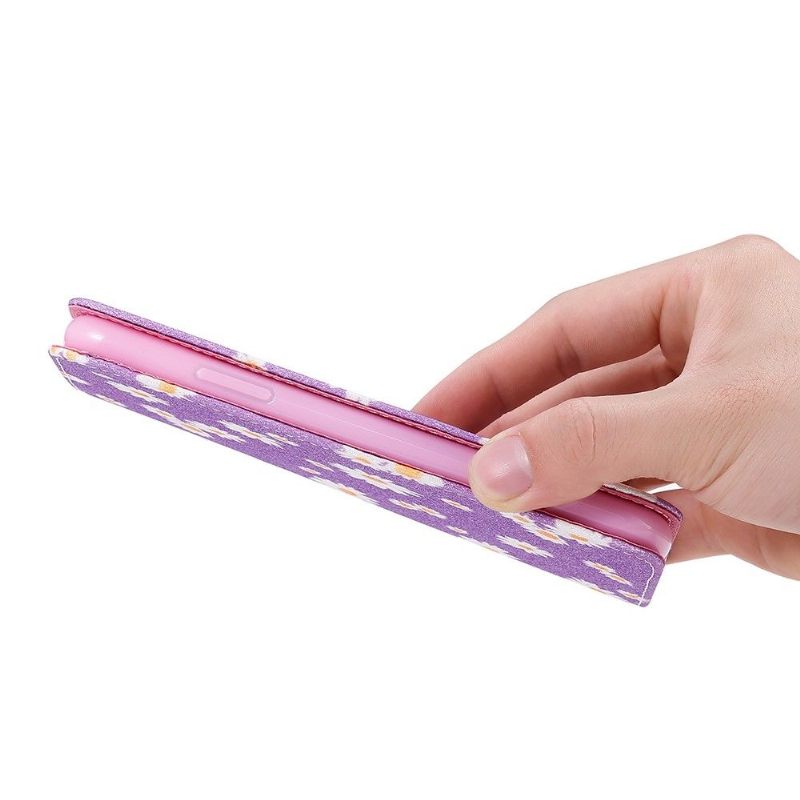 Folio-hoesje voor Samsung Galaxy A51 5G Madeliefjes - Paars