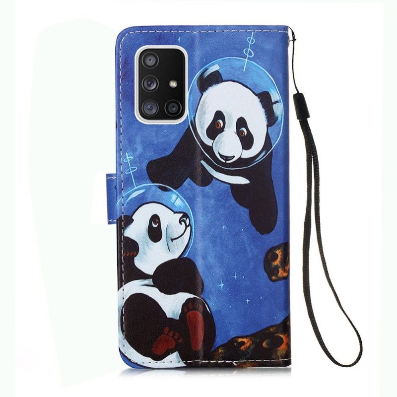 Folio-hoesje voor Samsung Galaxy A51 5G Panda-astronaut
