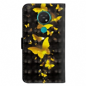 Folio-hoesje voor Nokia 7.2 Gouden Vlinders