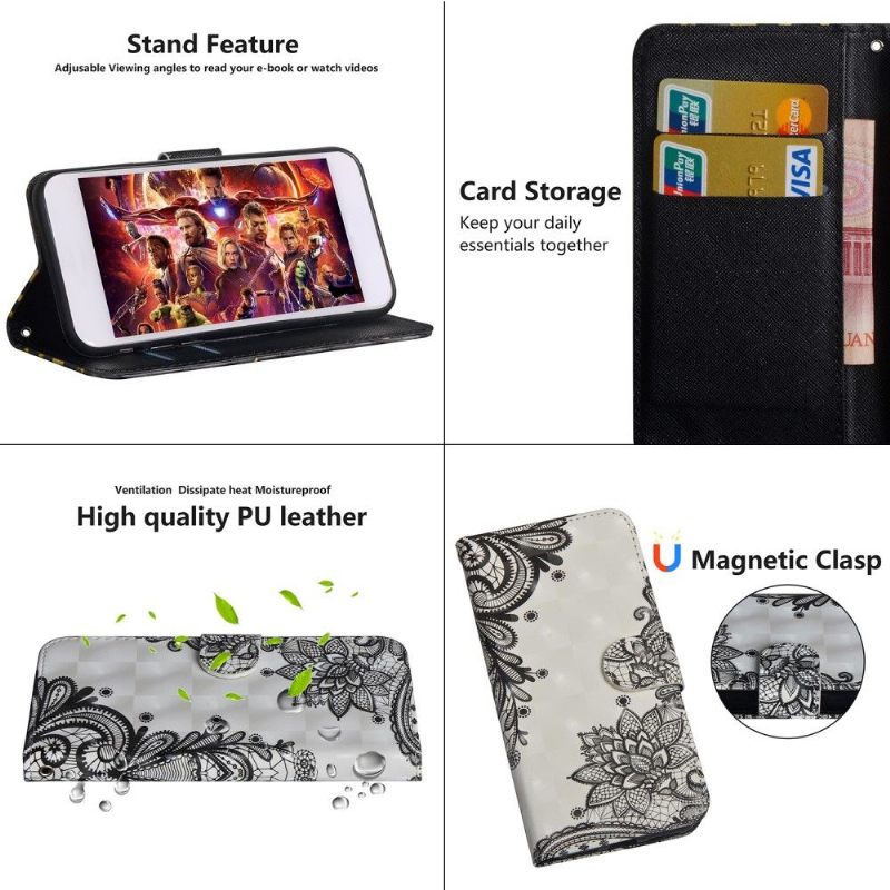 Folio-hoesje voor Nokia 7.2 Kant Bloemen
