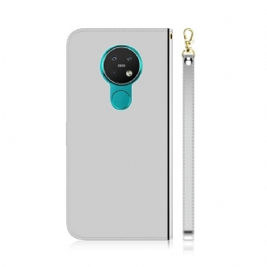 Folio-hoesje voor Nokia 7.2 Spiegeleffect Van Kunstleer