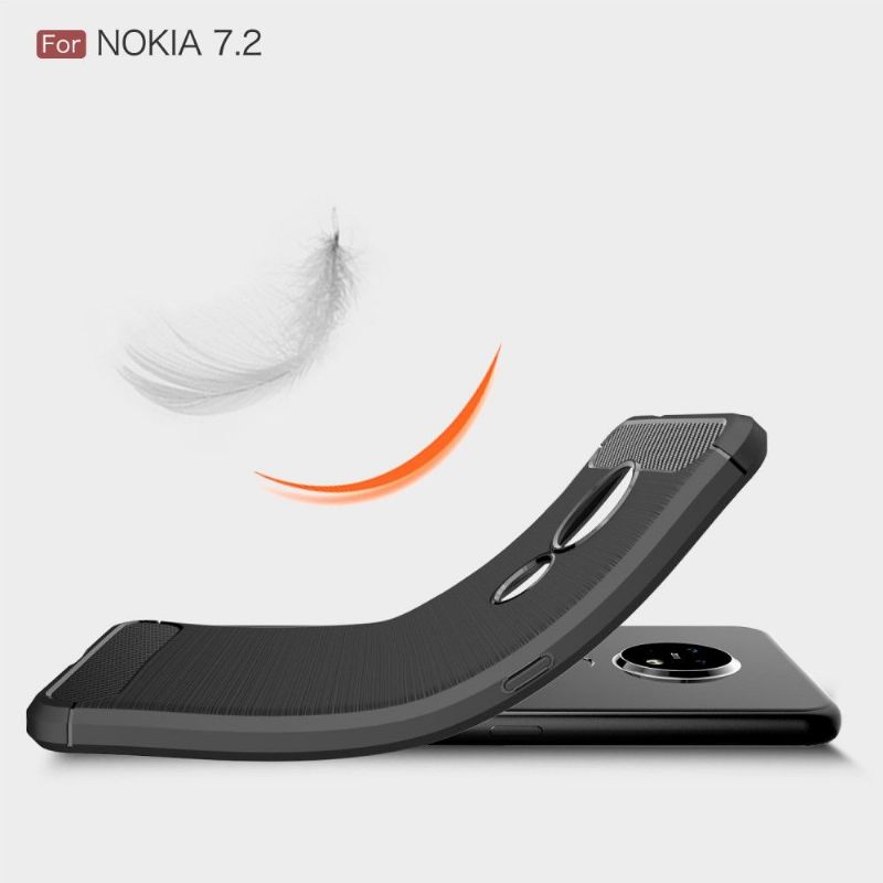 Hoesje voor Nokia 7.2 Anti-fall Flexibel Geborsteld Effect