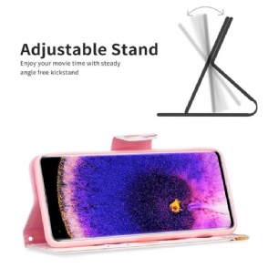 Folio-hoesje voor Oppo Reno 7 Vlinders En Kleurrijke Bloemen