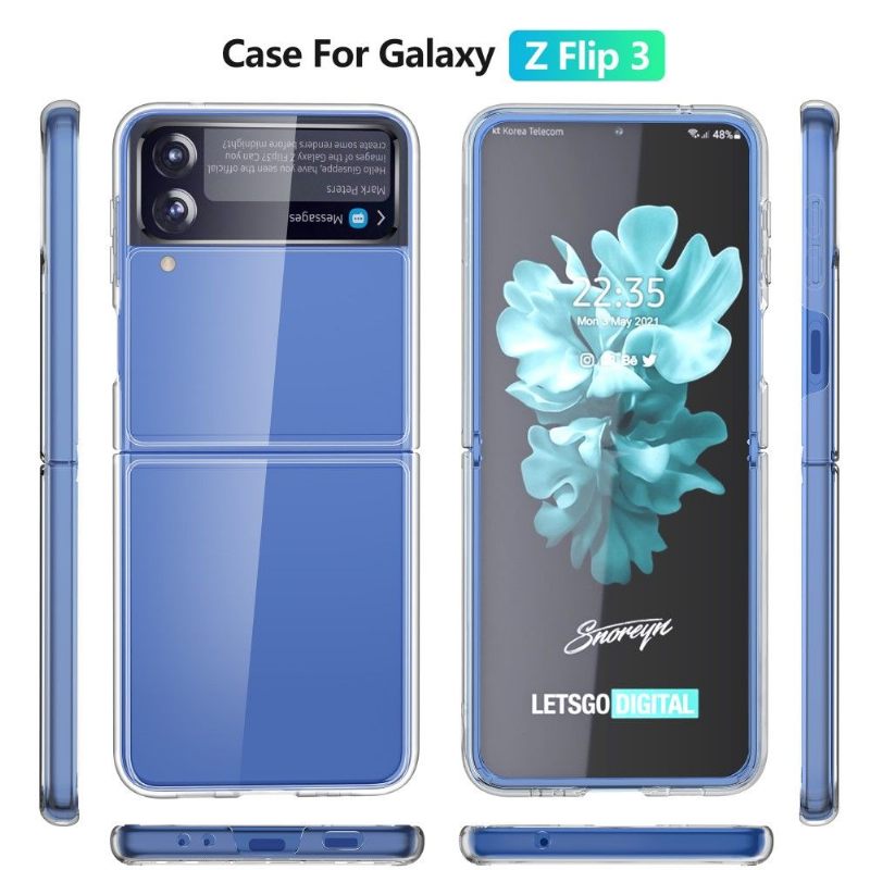 Hoesje voor Samsung Galaxy Z Flip 3 5G Anti-fall Folio-hoesje Transparant