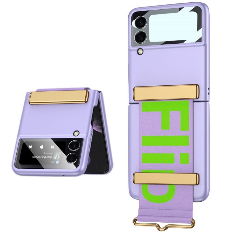 Hoesje voor Samsung Galaxy Z Flip 3 5G Folio-hoesje Brief Met Riem
