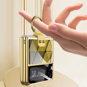 Hoesje voor Samsung Galaxy Z Flip 3 5G Folio-hoesje Geometrische Patronen Met Ring