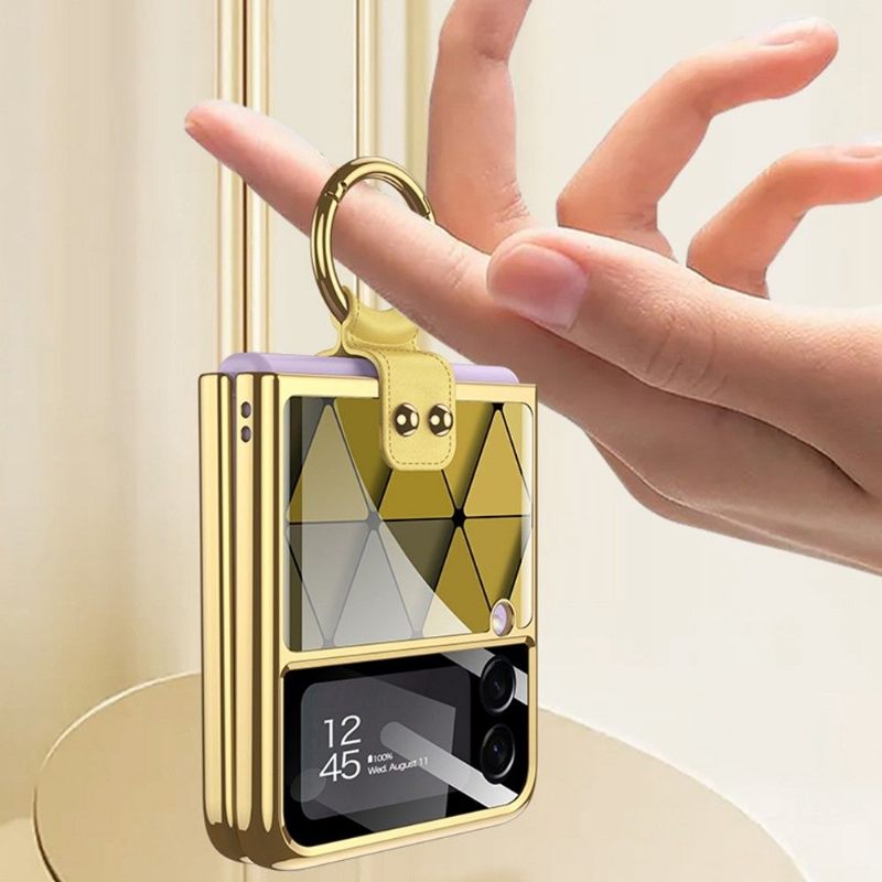 Hoesje voor Samsung Galaxy Z Flip 3 5G Folio-hoesje Geometrische Patronen Met Ring