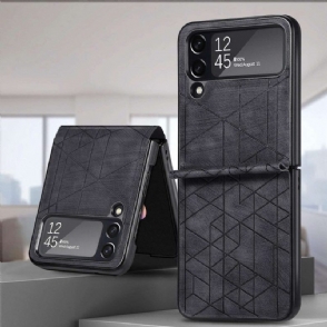 Hoesje voor Samsung Galaxy Z Flip 3 5G Folio-hoesje Leereffect Geometrische Lijnen