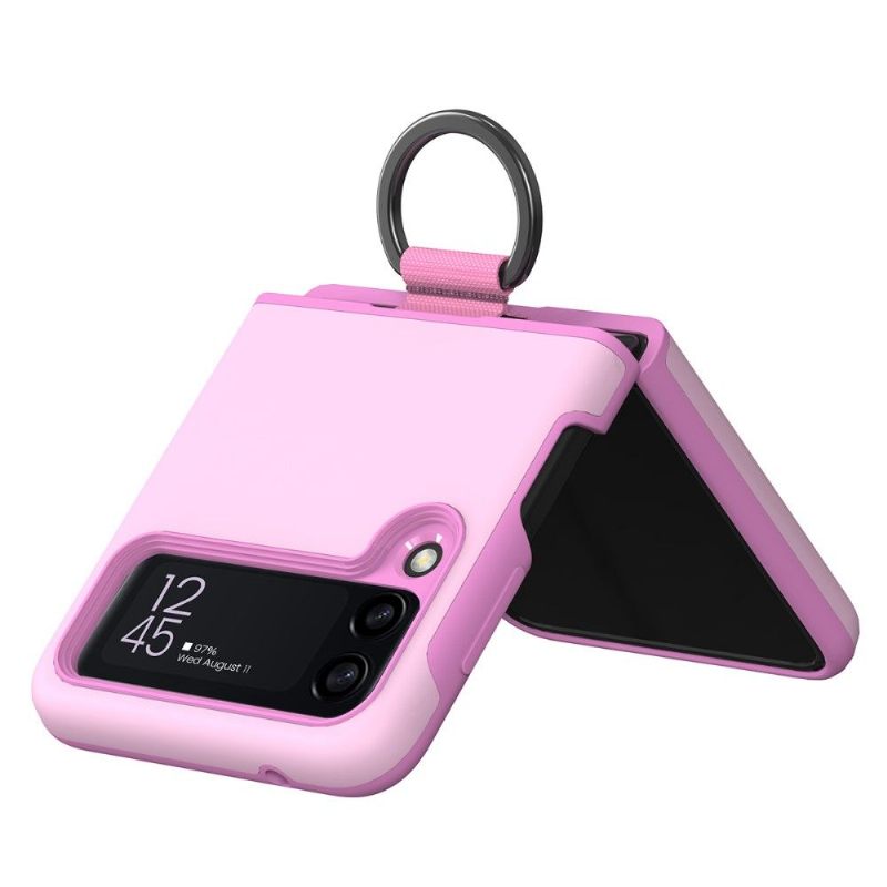 Hoesje voor Samsung Galaxy Z Flip 3 5G Stijve Metalen Ring