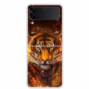 Telefoonhoesje voor Samsung Galaxy Z Flip 3 5G Bescherming Vuurtijger