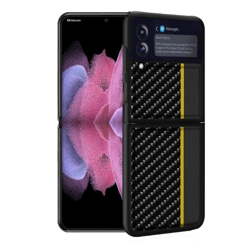 Telefoonhoesje voor Samsung Galaxy Z Flip 3 5G Sport Koolstofvezel