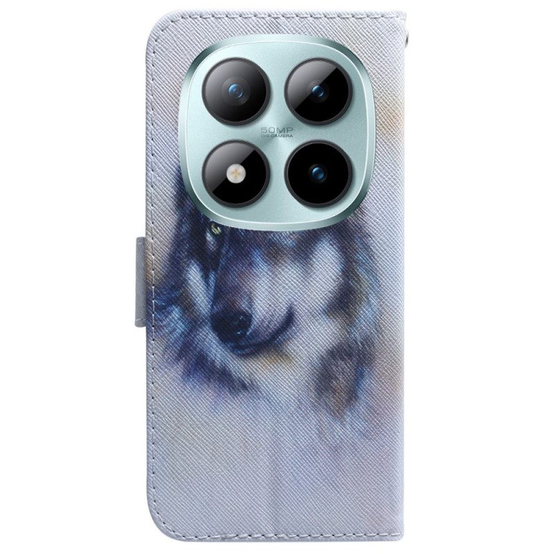 Flip Case Leren Xiaomi Redmi Note 15 Pro Plus 5g Aquarel Wolf