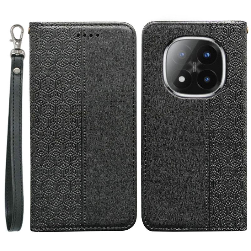 Flip Case Leren Xiaomi Redmi Note 15 Pro Plus 5g Flipcover Met Bandje En Rand