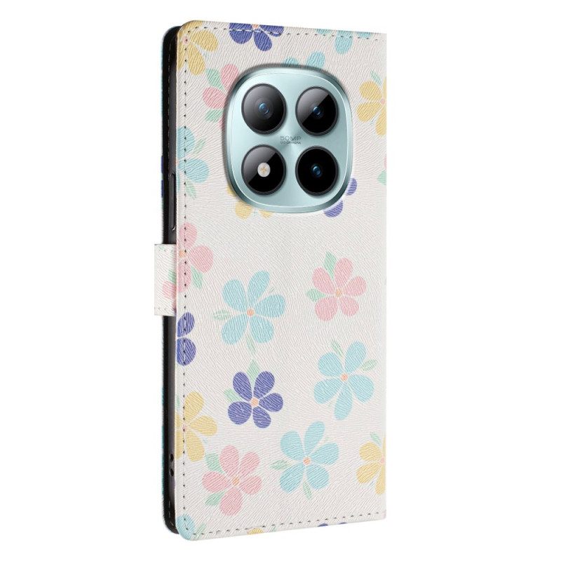 Flip Case Leren Xiaomi Redmi Note 15 Pro Plus 5g Kleine Bloemen