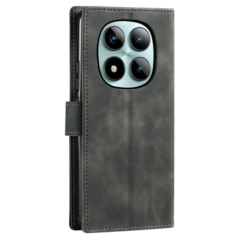 Flip Case Leren Xiaomi Redmi Note 15 Pro Plus 5g Tweekleurige Portemonnee Met Retro Bandje