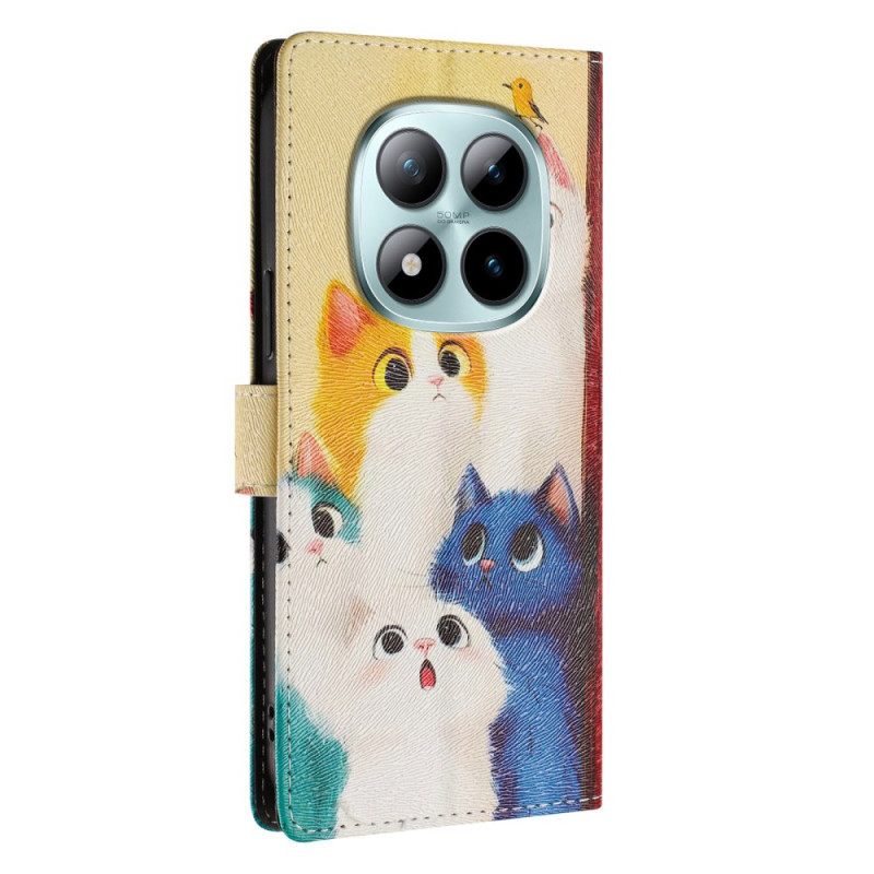 Folio-hoesje Xiaomi Redmi Note 15 Pro Plus 5g Telefoonhoesje Kleurrijke Katten