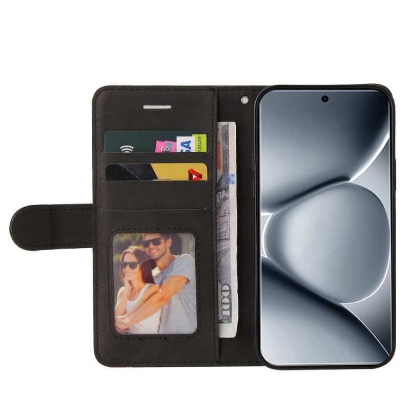 Folio-hoesje Xiaomi Redmi Note 15 Pro Plus 5g Telefoonhoesje Tweekleurig Golvend