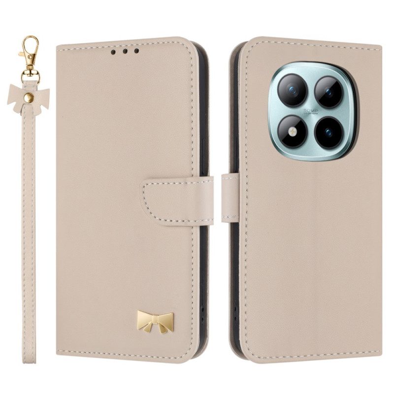 Leren Hoesje Voor Xiaomi Redmi Note 15 Pro Plus 5g Decoratieve Strik