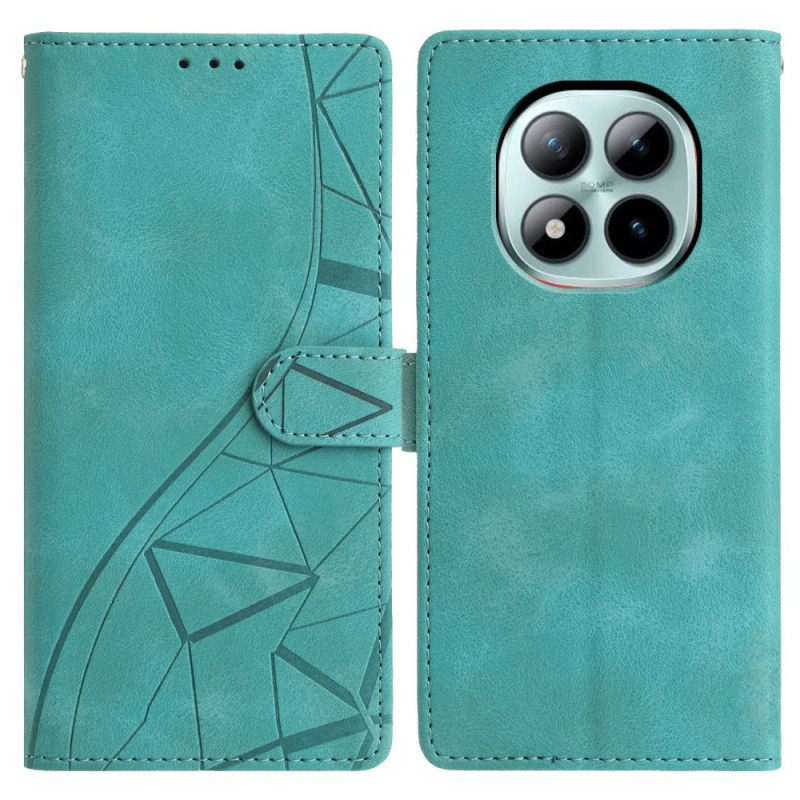 Leren Hoesje Voor Xiaomi Redmi Note 15 Pro Plus 5g Driehoekspatroon