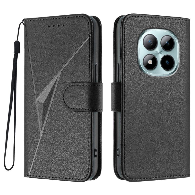 Leren Hoesje Voor Xiaomi Redmi Note 15 Pro Plus 5g Driehoekspatroon