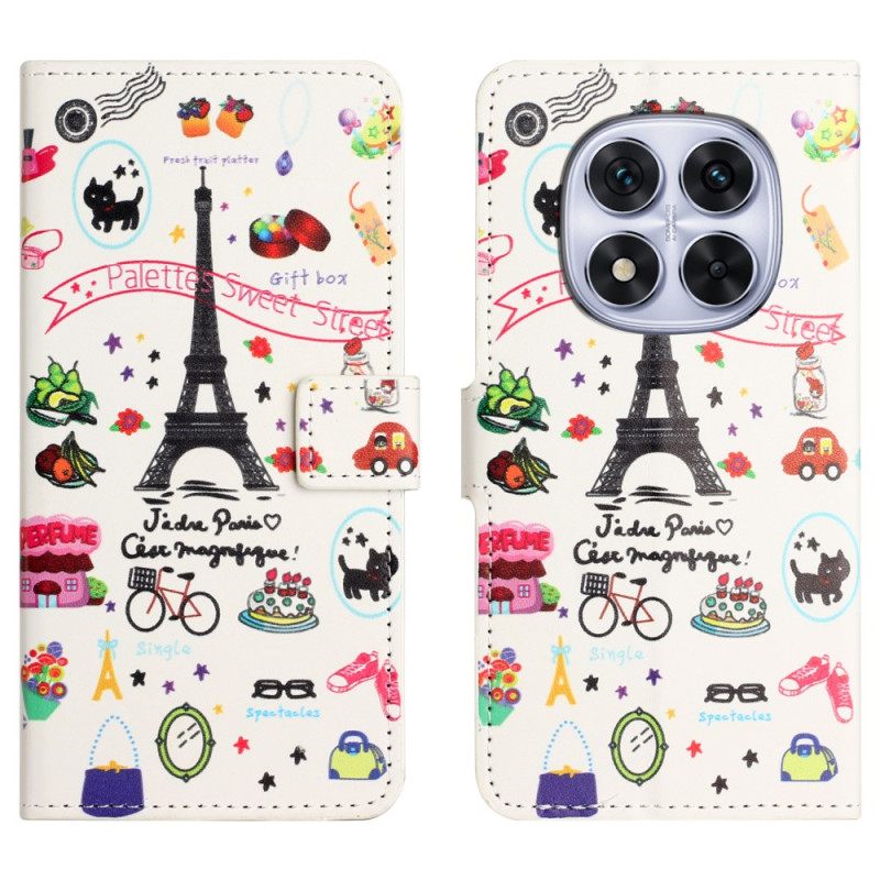 Leren Hoesje Voor Xiaomi Redmi Note 15 Pro Plus 5g I Love Paris
