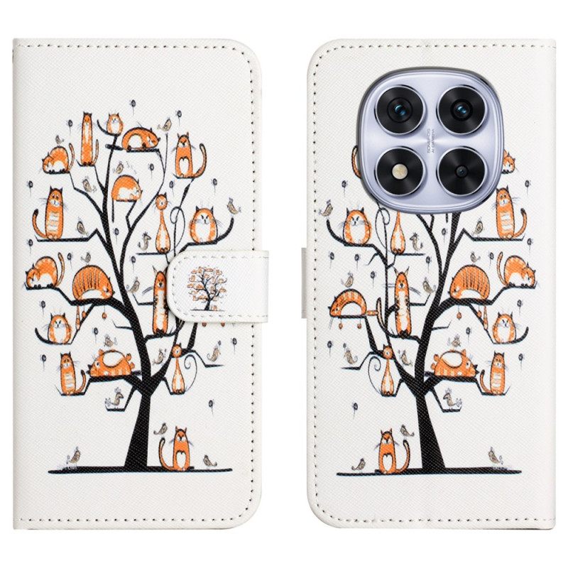 Leren Hoesje Voor Xiaomi Redmi Note 15 Pro Plus 5g Katten En Boom