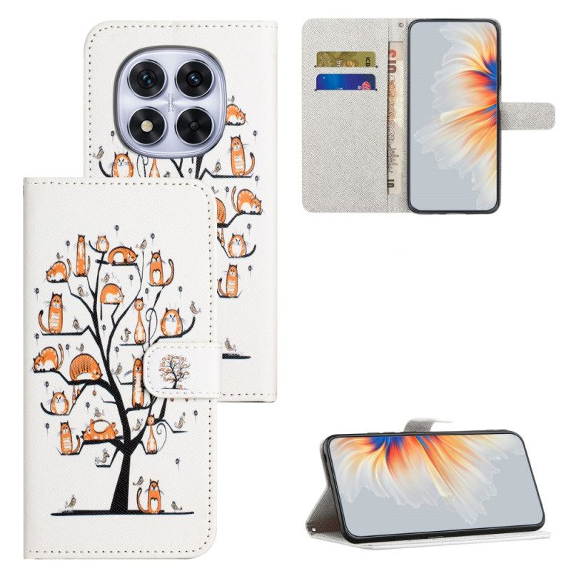 Leren Hoesje Voor Xiaomi Redmi Note 15 Pro Plus 5g Katten En Boom