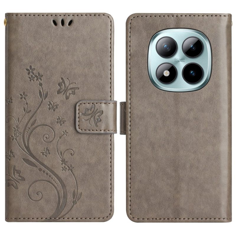 Leren Hoesje Voor Xiaomi Redmi Note 15 Pro Plus 5g Kleine Bloemen