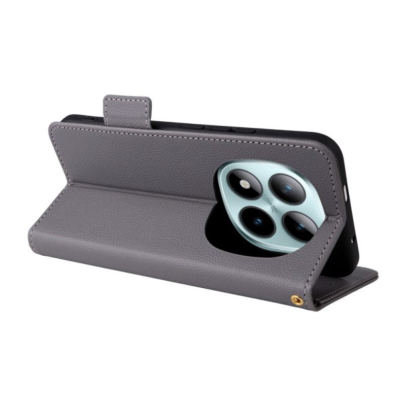 Leren Hoesje Voor Xiaomi Redmi Note 15 Pro Plus 5g Lychee Kunstleer Met Bandje