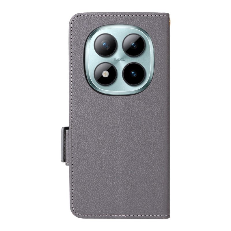 Leren Hoesje Voor Xiaomi Redmi Note 15 Pro Plus 5g Lychee Kunstleer Met Bandje