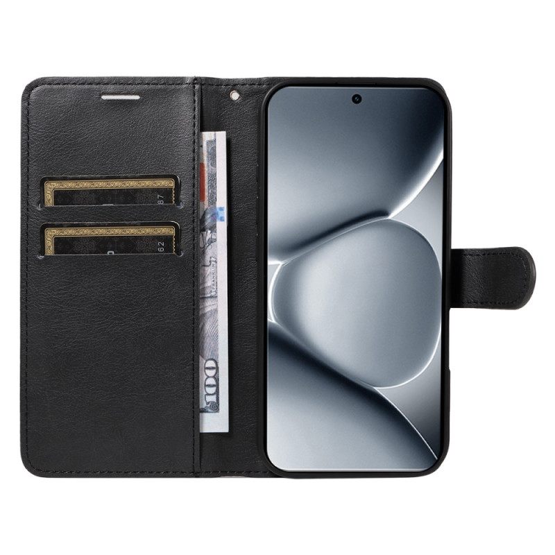 Leren Hoesje Voor Xiaomi Redmi Note 15 Pro Plus 5g Monochroom