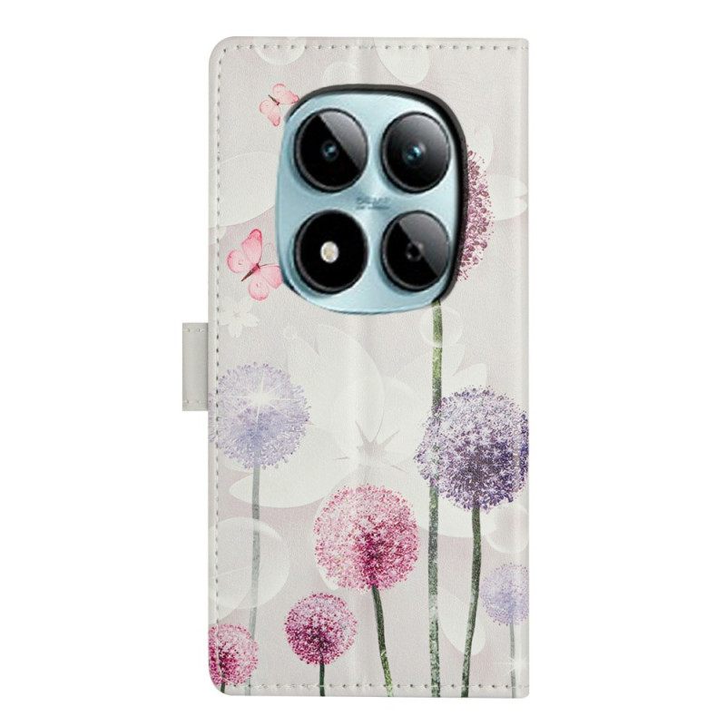 Leren Hoesje Voor Xiaomi Redmi Note 15 Pro Plus 5g Paardenbloemen