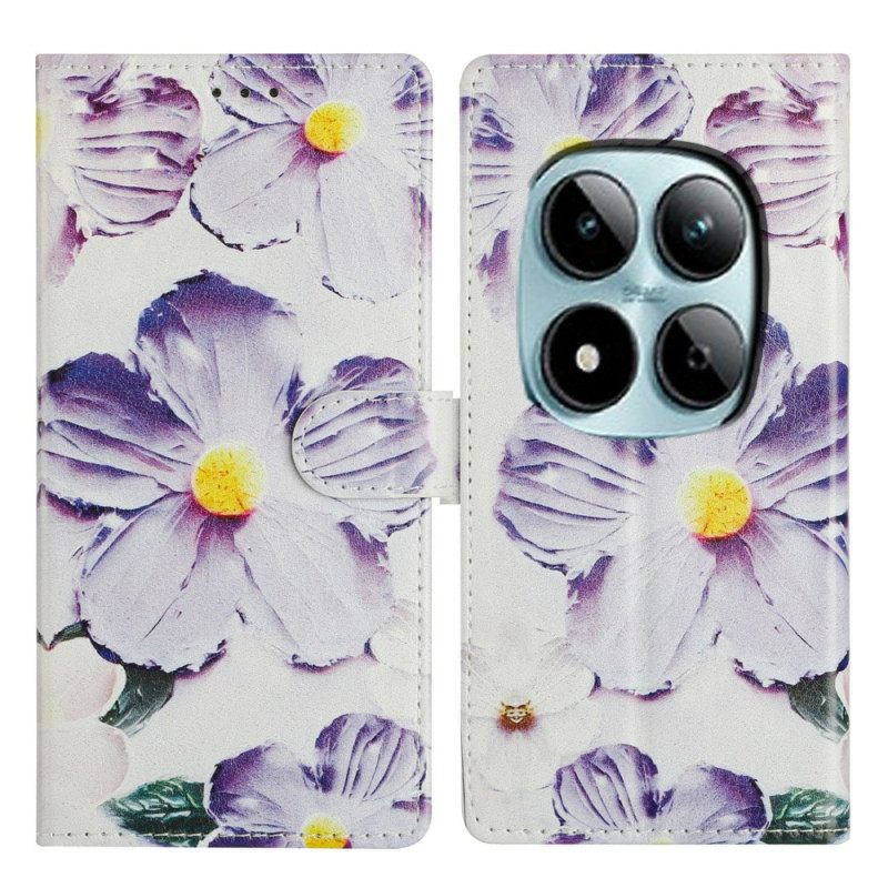 Leren Hoesje Voor Xiaomi Redmi Note 15 Pro Plus 5g Viooltjes