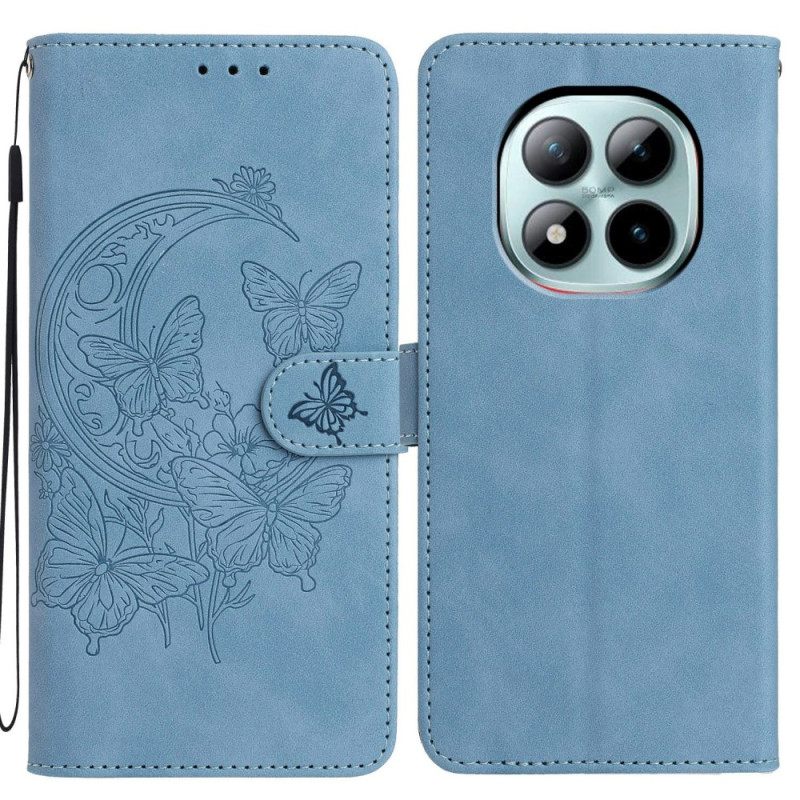 Leren Hoesje Voor Xiaomi Redmi Note 15 Pro Plus 5g Vlinder- En Bloemendesign