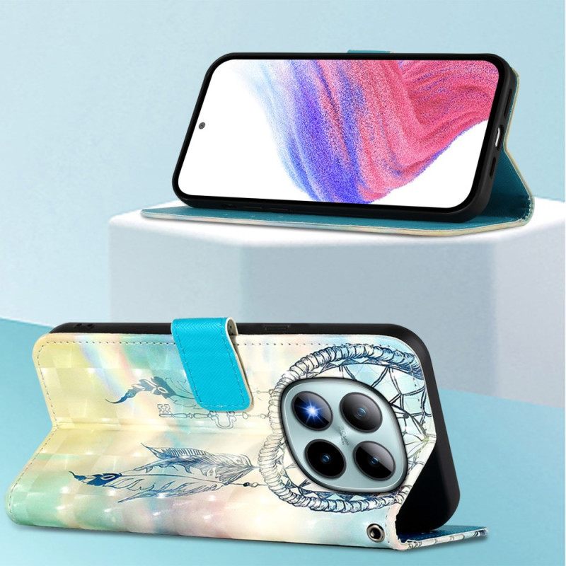 Leren Hoesje Xiaomi Redmi Note 15 Pro Plus 5g Dromenvanger Met Aquarelprint