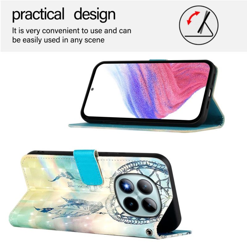 Leren Hoesje Xiaomi Redmi Note 15 Pro Plus 5g Dromenvanger Met Aquarelprint