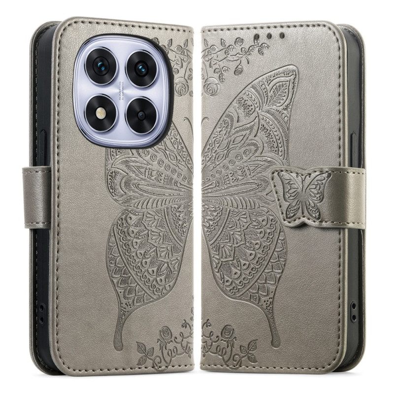 Leren Hoesje Xiaomi Redmi Note 15 Pro Plus 5g Grafisch Vlinder Bescherming Hoesje