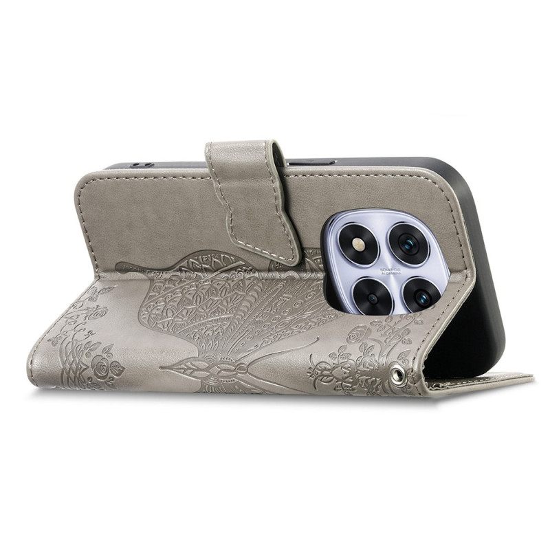 Leren Hoesje Xiaomi Redmi Note 15 Pro Plus 5g Grafisch Vlinder Bescherming Hoesje