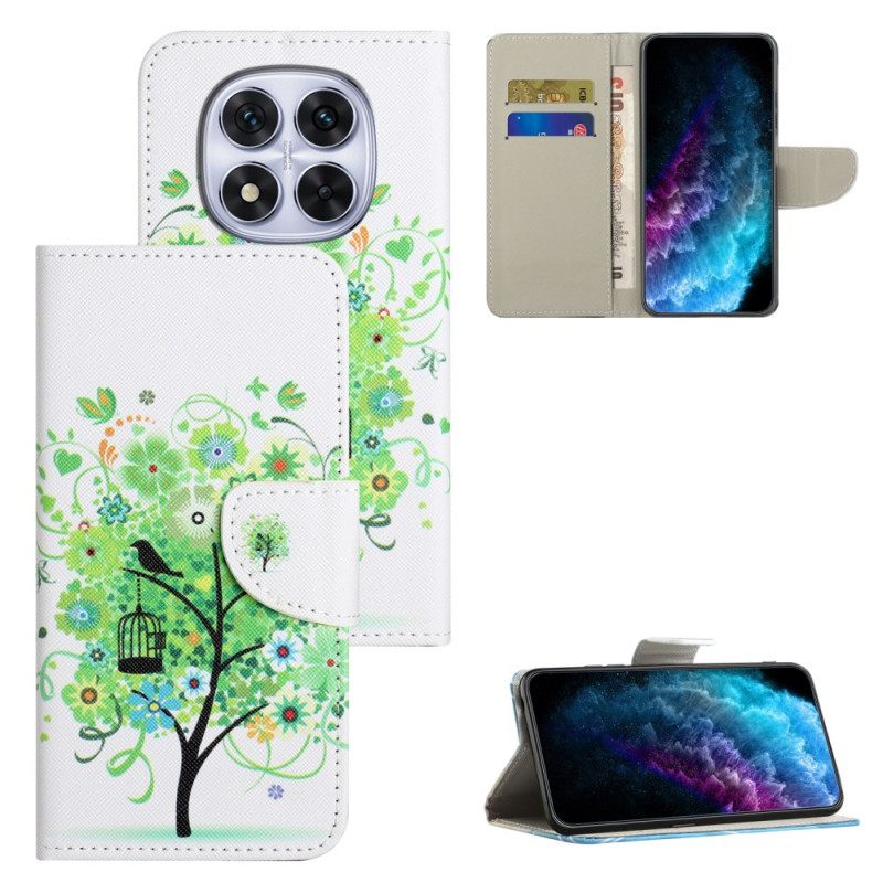 Leren Hoesje Xiaomi Redmi Note 15 Pro Plus 5g Groene Boom Bescherming Hoesje